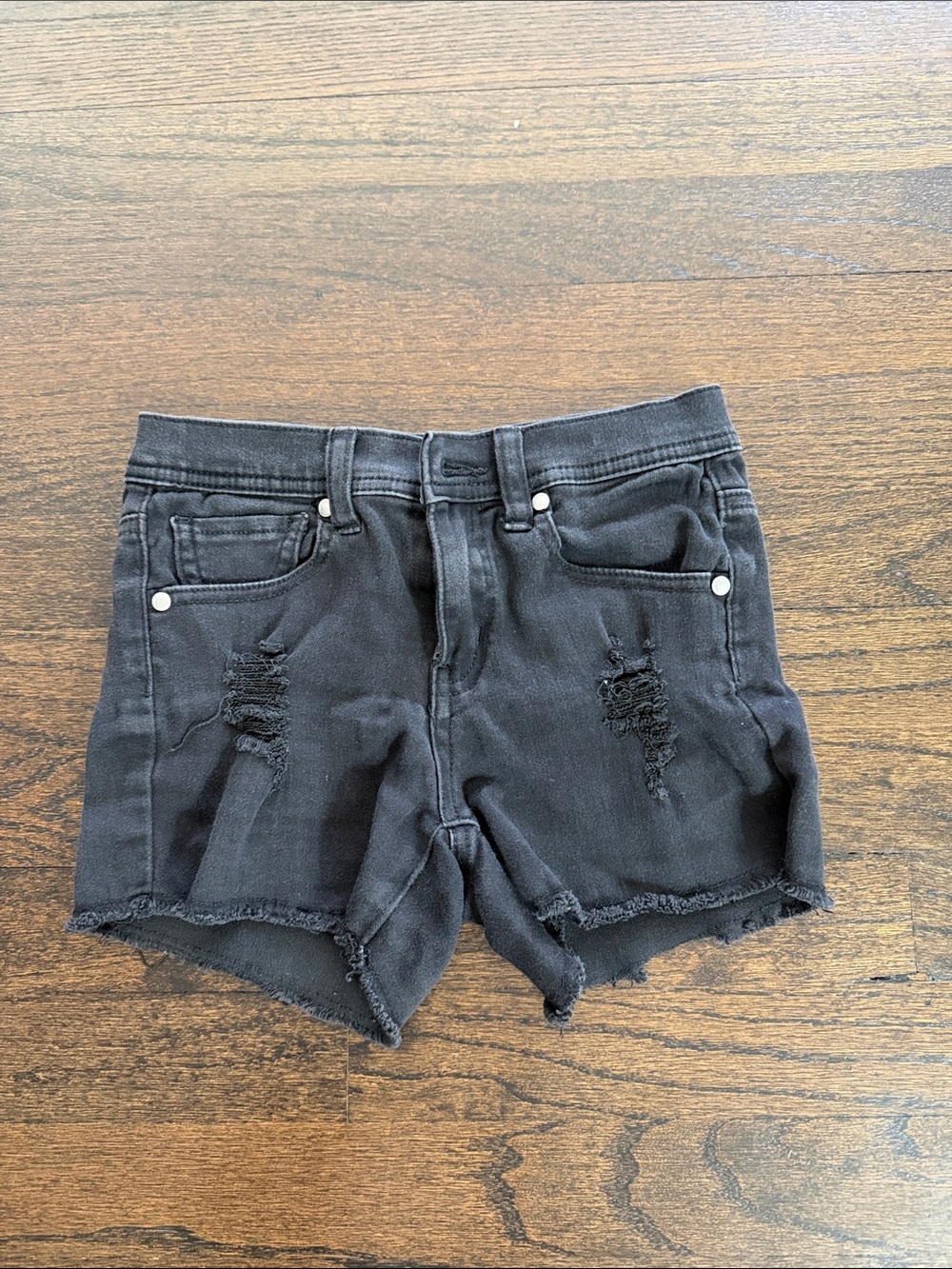 Pinc Girls Black Distressed Denim Shorts Size 12
